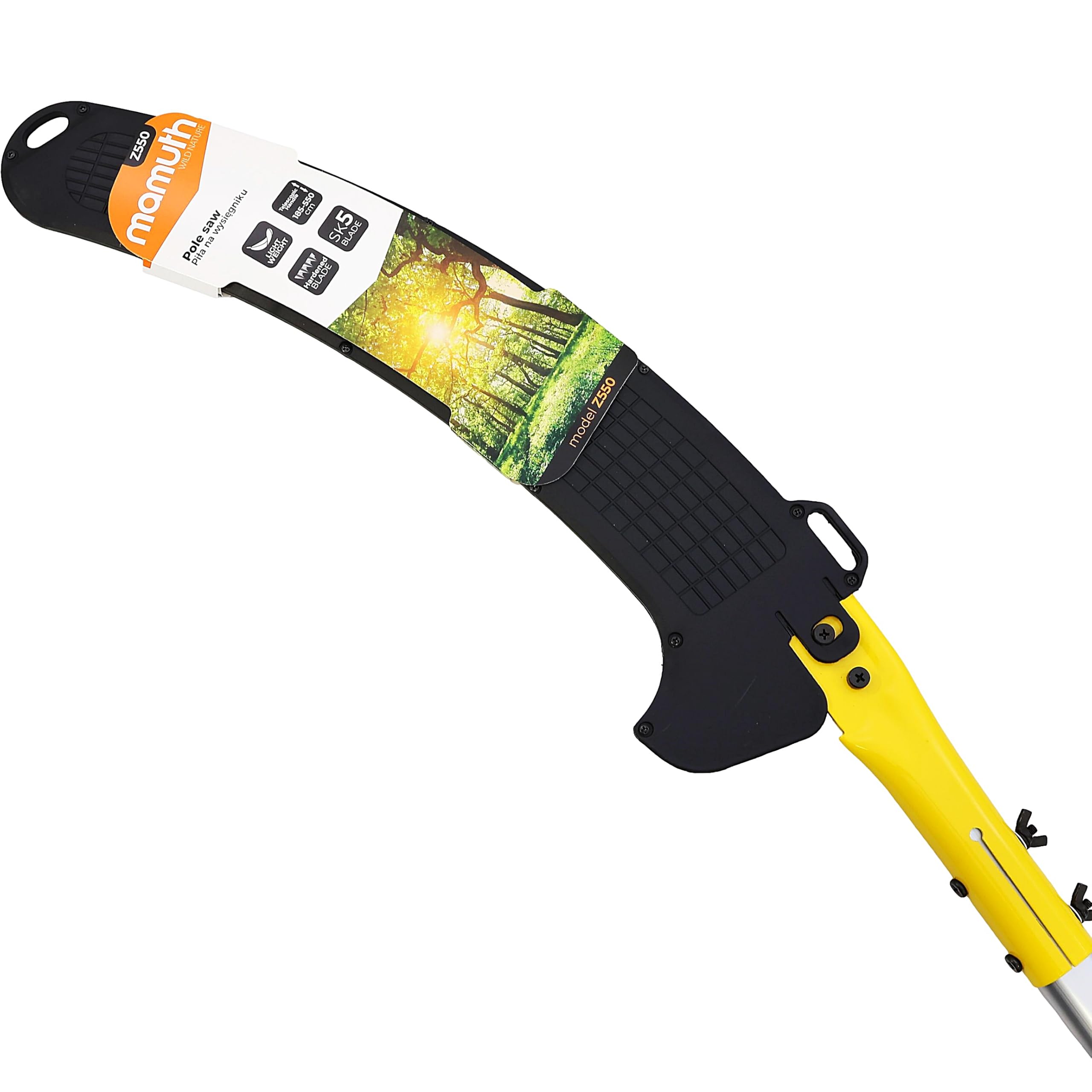Mamuth Scie d'élagage télescopique de 5,5 m – Scie d'élagage avec tige d'extension, sécateur à main pour branches hautes, scie de jardin extensible, robuste et tranchante pour jardin et sylviculture