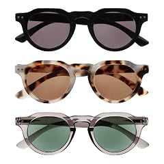 OPULIZE RIO Reading SunGlasses for Women and Men Flat Top Frame with Spring Hinges UV400 protection Shiny Black