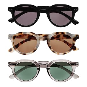 OPULIZE RIO Reading SunGlasses for Women and Men Flat Top Frame with Spring Hinges UV400 protection Shiny Black