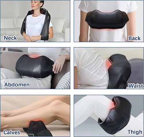 Miniatura 8 de Joyset Masajeador de cuello para aliviar el dolor de tejido profundo con calor, masajeador shiatsu de cuello y espalda, masaje de amasamiento