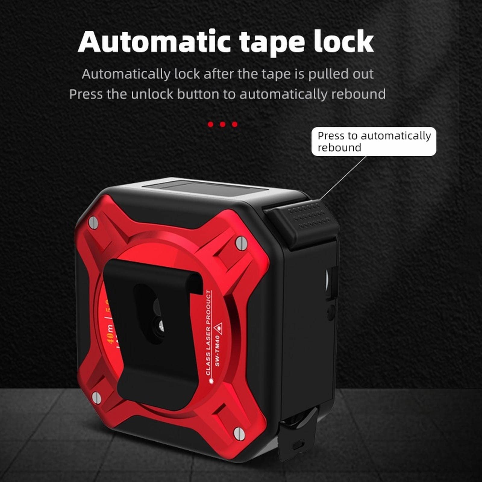 JINGYAN Cintas métricas USB Rechargeable Tape Measure Digital Display With Roll Cord Mode Laser