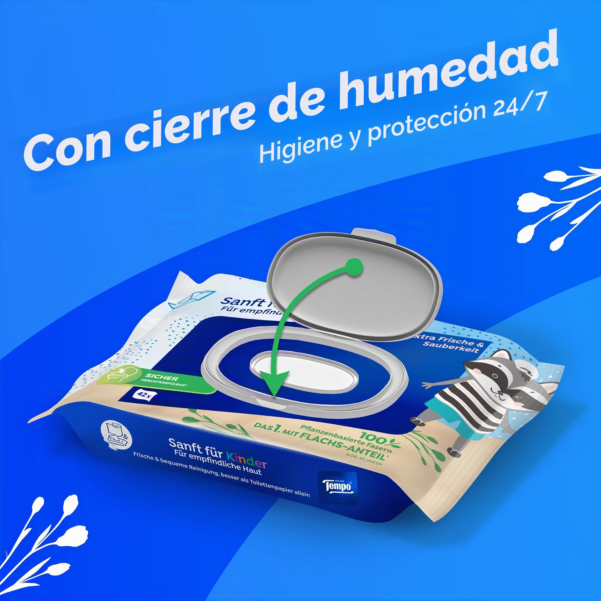 Tempo Toallitas húmedas para niños, 201 g