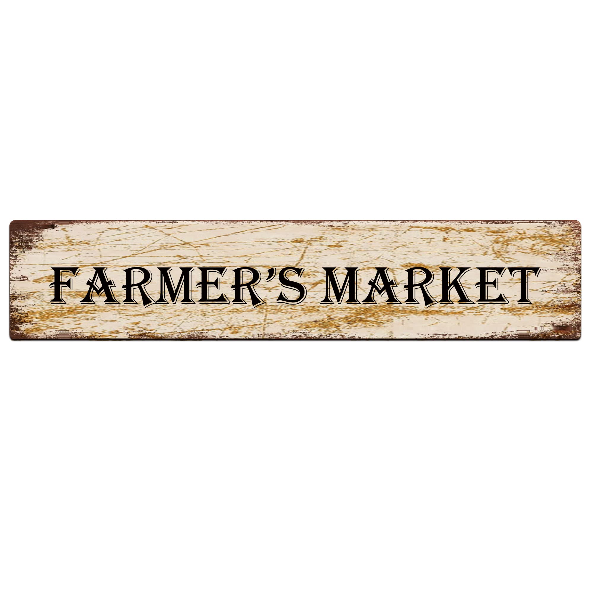 Farmer's Market Retro Tin Signs Aluminum Metal Sign for Kitchen Home Garden Wall Bar Cafe Decor 4x16 Inch