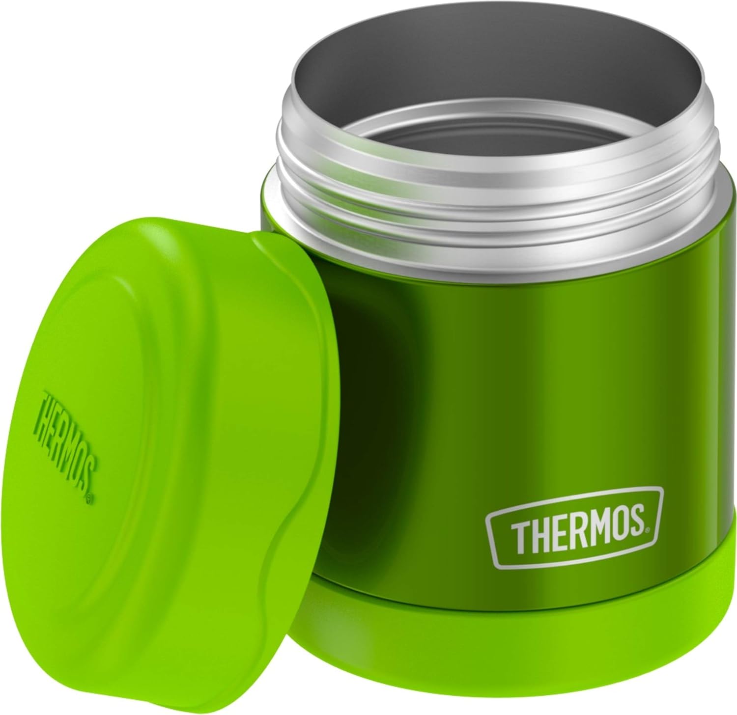 THERMOS FUNTAINER 10 Ounce Stainless Steel Vacuum Insulated Kids Food Jar, Lime Green