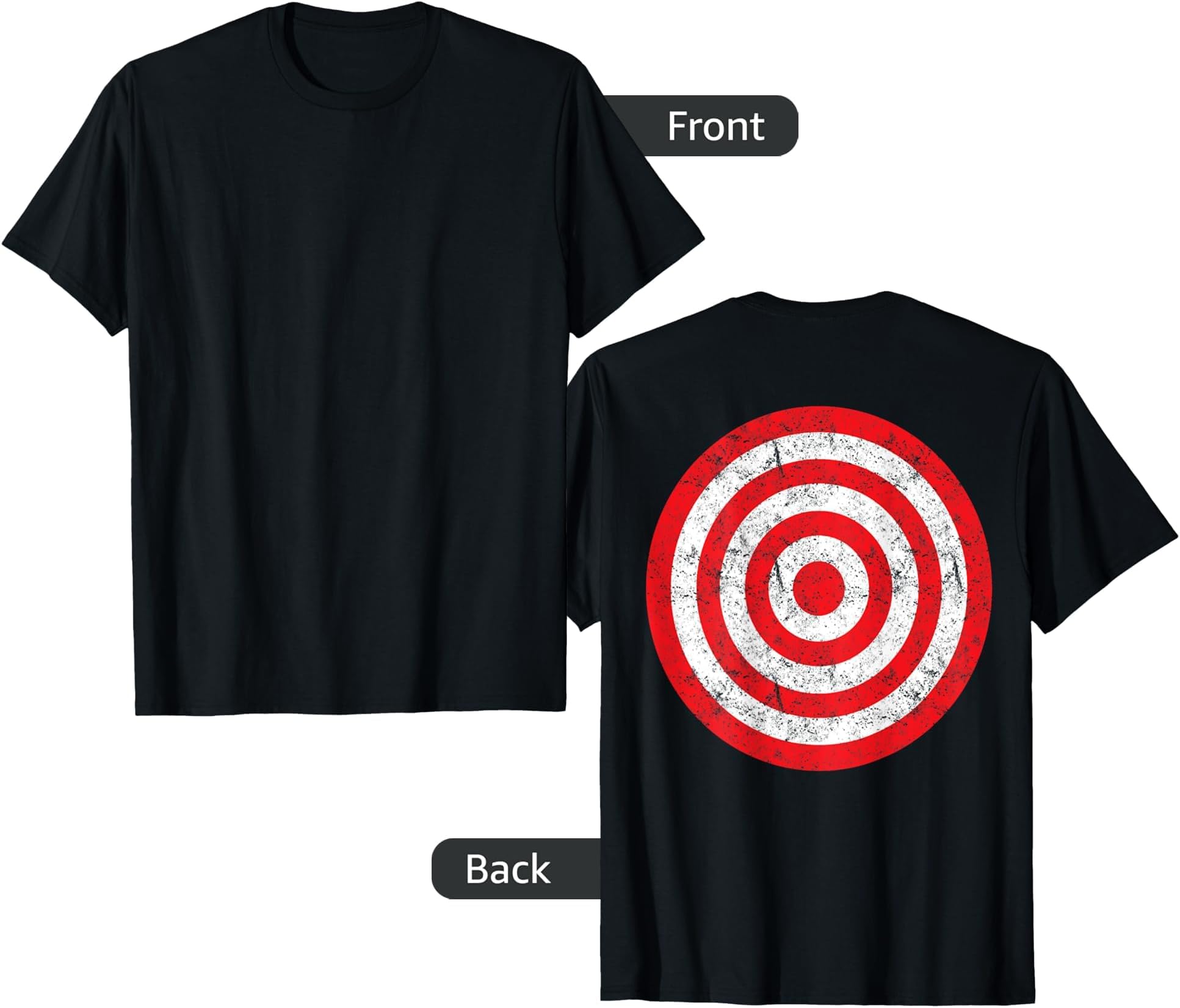 (Print on Back) Vintage Bullseye Target Bulls Eye Prank Joke T-Shirt