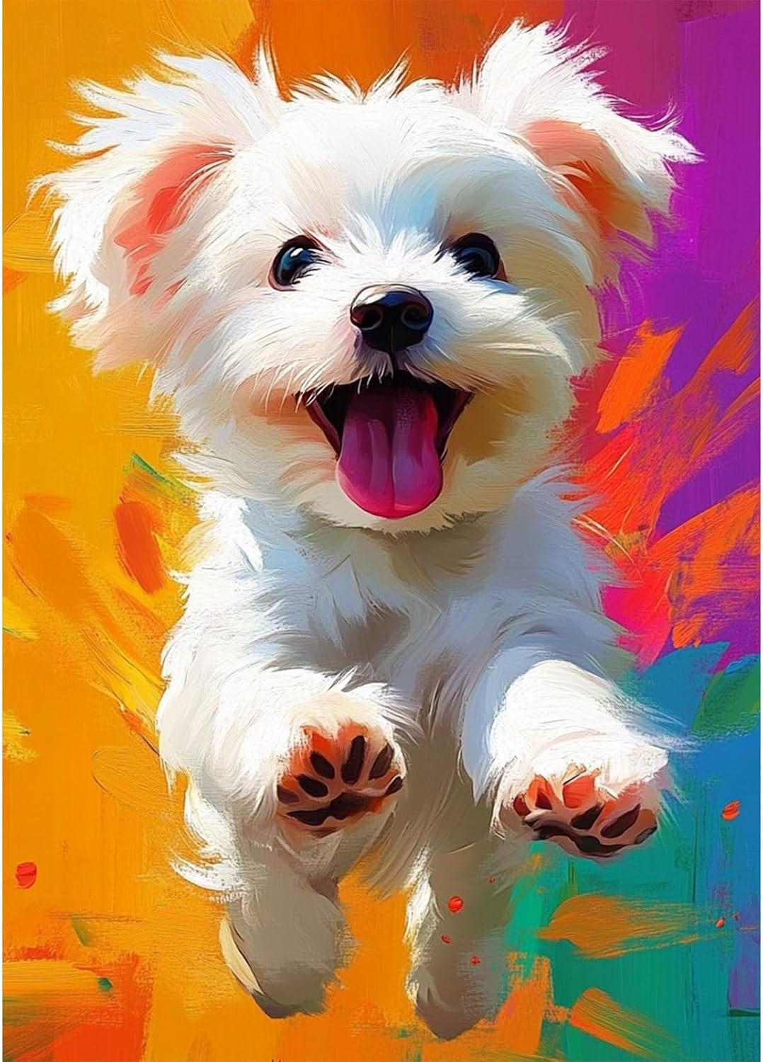 NAIMOER Dog Diamond Art Kits for Adults Beginner, 5D Diamond Painting Kit, Full Drill Gem Art DIY Paint by Diamonds Dot, Diamond Painting Crafts for Home Wall Decor 12x16inch