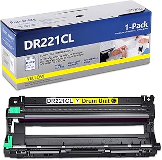 DR221CL Yellow Drum Unit Compatible Replacement for Brother DR221CL DR 221CL HL-3140CW 3150CDN 3170CDW 3180CDW MFC-9130CW9140CDN 9330CDW 9340CDW Printer, 1-Pack (Toner not Included)