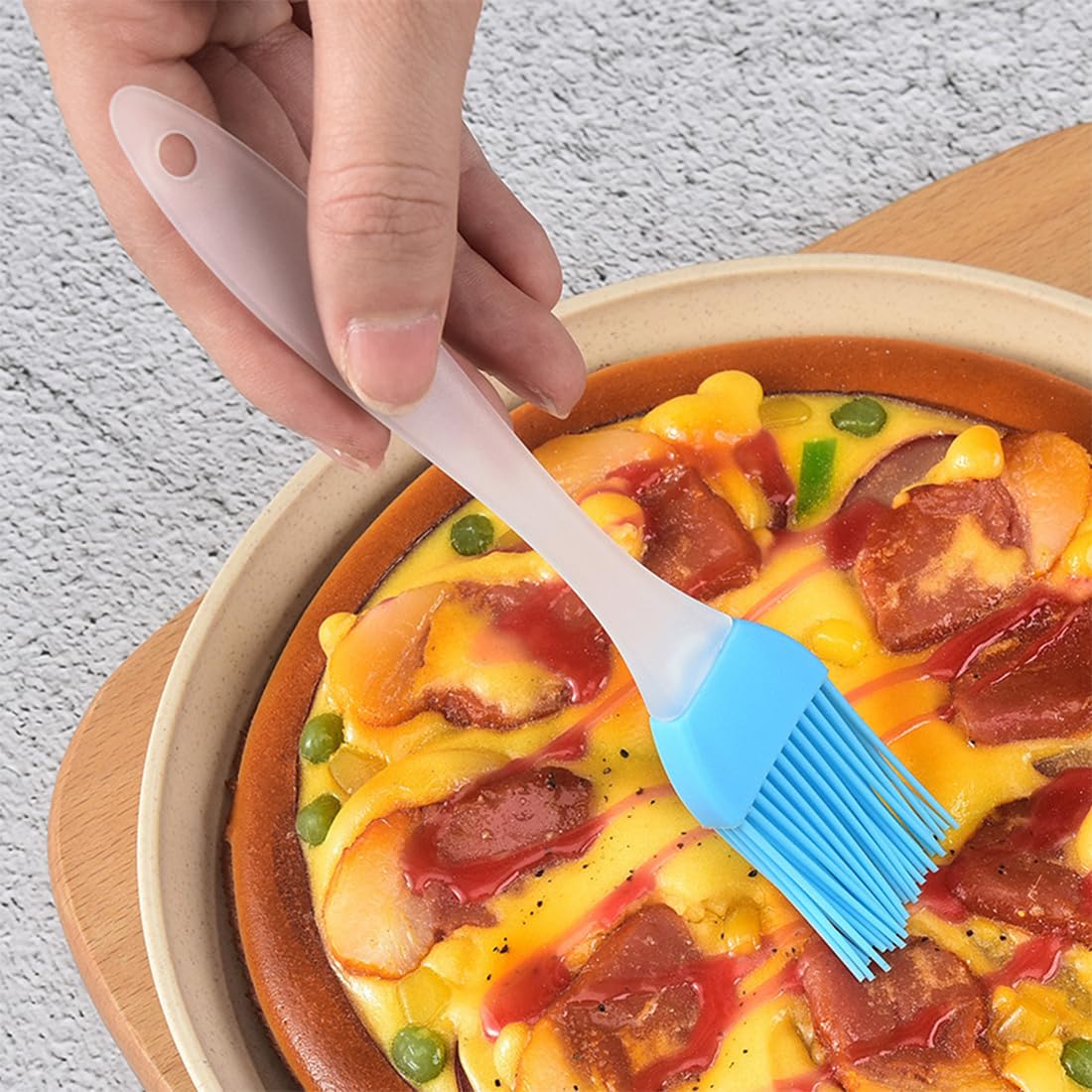 BCFJ 5 stuks siliconen kwasten voor bakken, siliconen bakkwast, bakkwast, grillborstel, keukenkwast, siliconen kwast, basting gebakborstel, BBQ-kwast voor grillen, gebak, koken