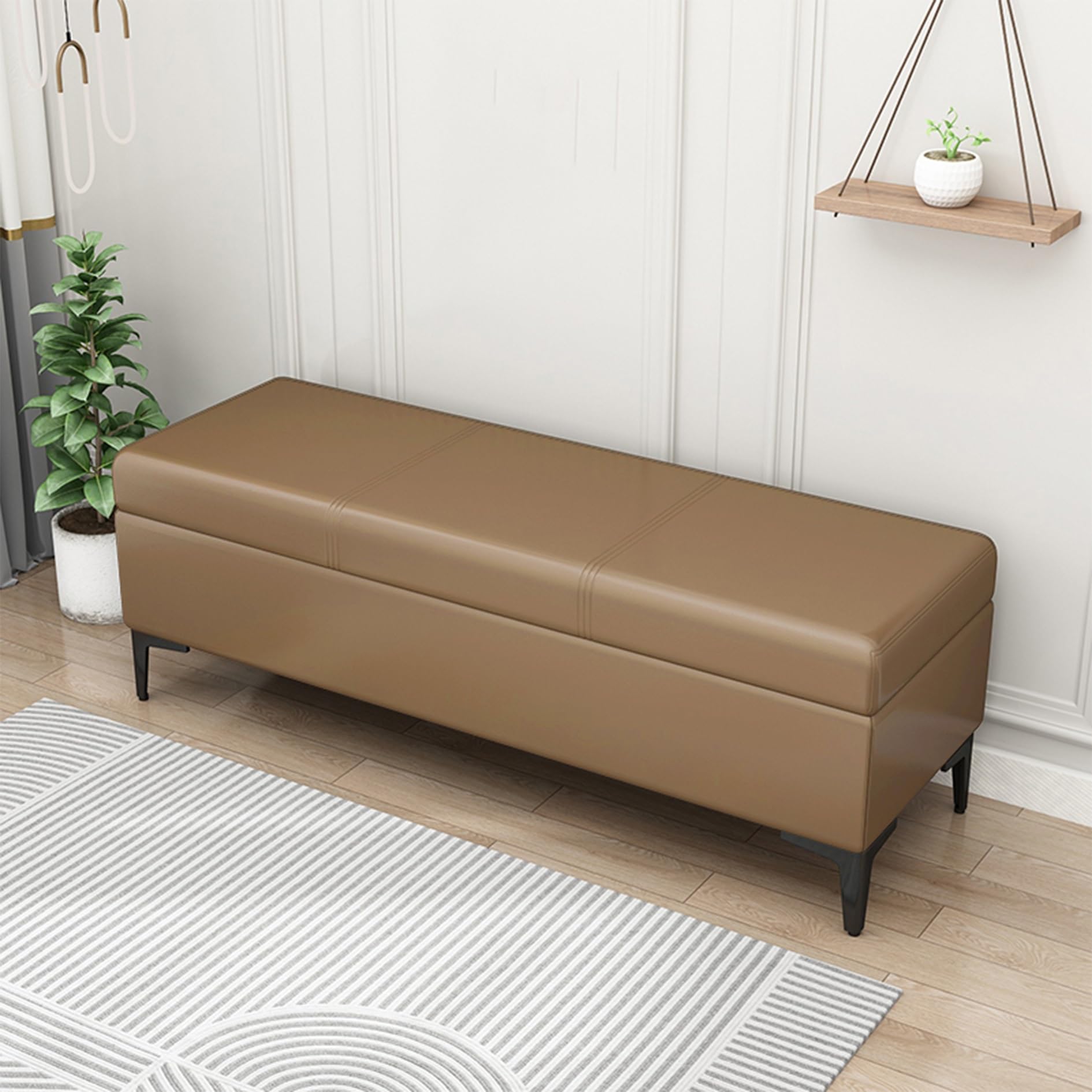 Banc de rangement gain de place pour optimiser l'entrée et le salon