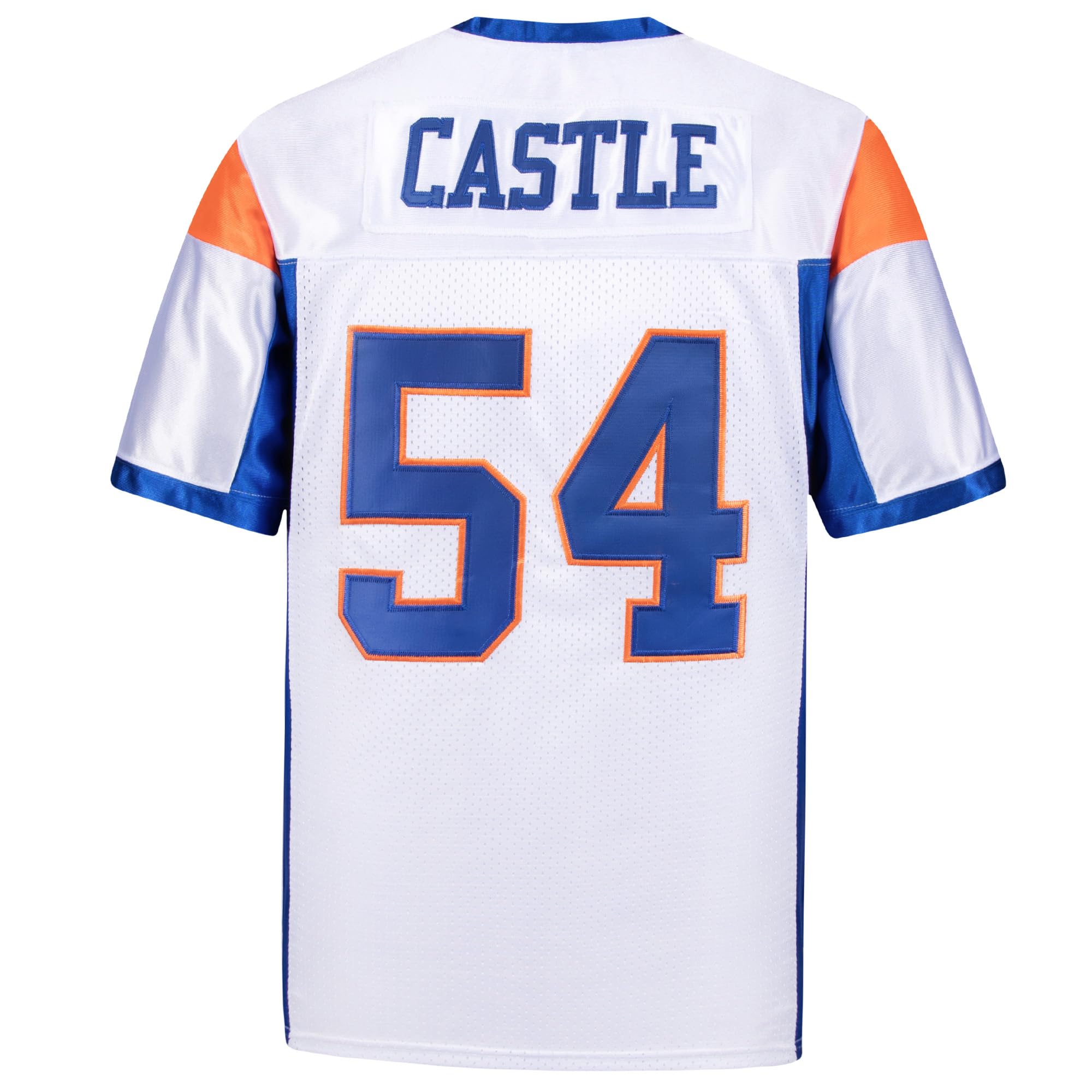 Afuby Thad Castle Jersey, 54 Mountain State Football Jerseys Blue White S-XXXL (Large, White)