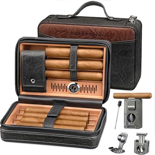 LIHTUN Travel Cigar Humidor & Lighter Set: A Practical Gift for Cigar Enthusiasts