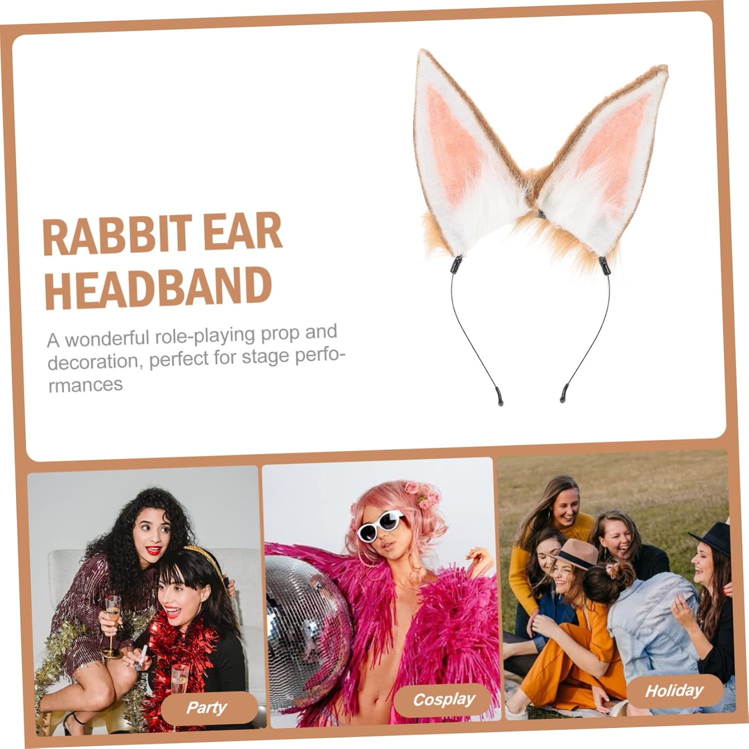 Angoily 5pcs Rabbit Ear Modeling Headband for Cosplay Girl Party Headwear Delicate Decor Eye-catching Accessory