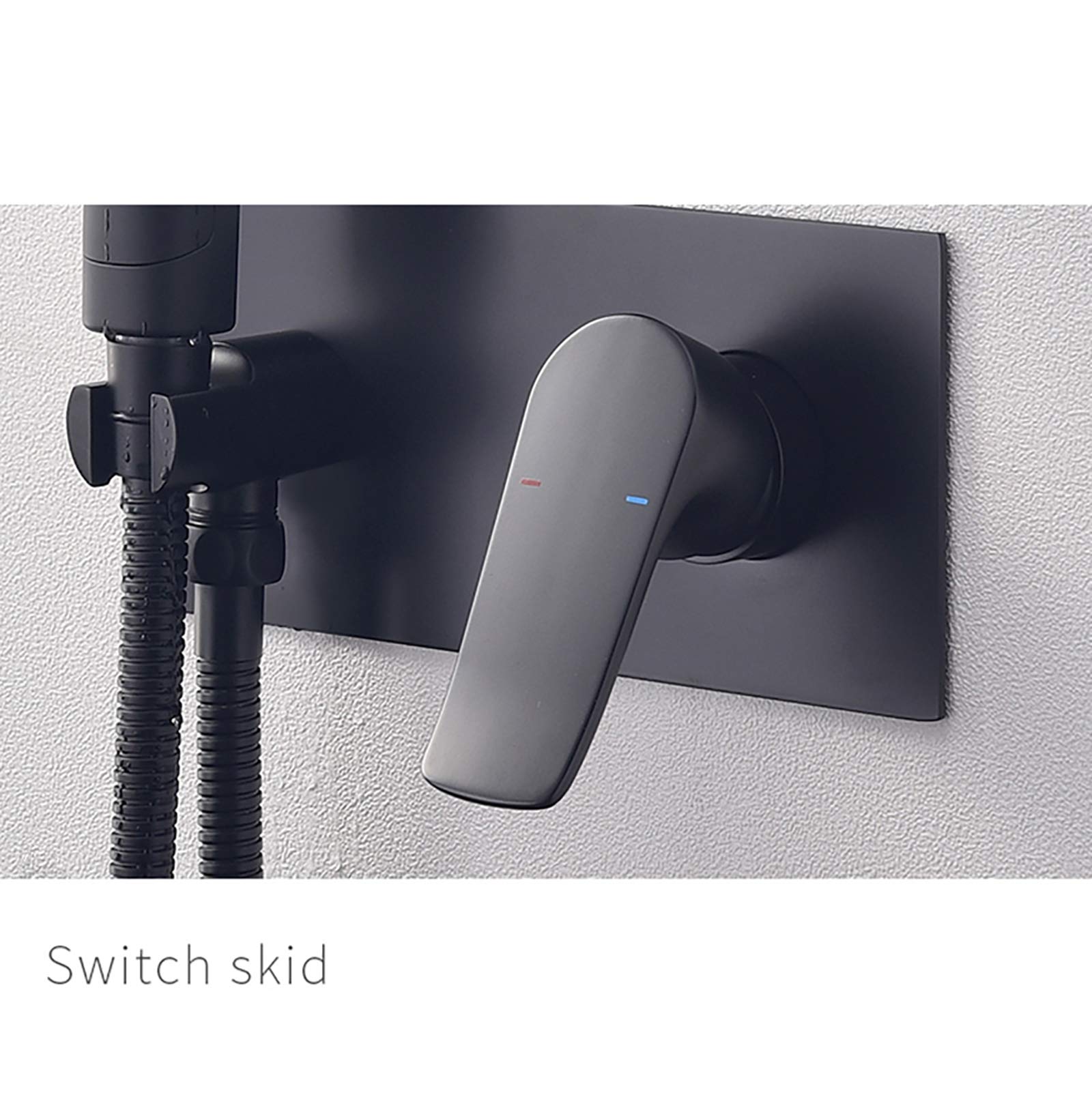 Spruzzatore portatile per bidet per WC con acqua fredda e calda, set di spruzzatori per pannolini da bagno nero opaco in ottone a parete per WC bidet kit per il bagno degli animali domestici