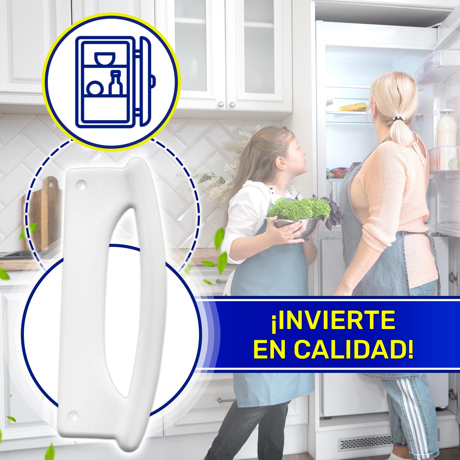 MONTERAL Tirador Frigorifico Longitud 205 mm Distancia Entre Orificios 175 mm con Código Original C00312114 para Indesit 481246268876 461950232312 para Whirlpool - Garantía 10 Años