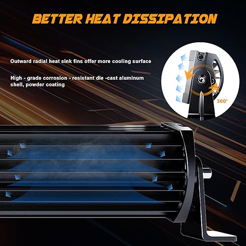 Miniatura 4 de ASLONG Barra de luz LED de 52 pulgadas, 300 W, estroboscópica intermitente blancaámbar con seis modos de inundación puntual para conducción