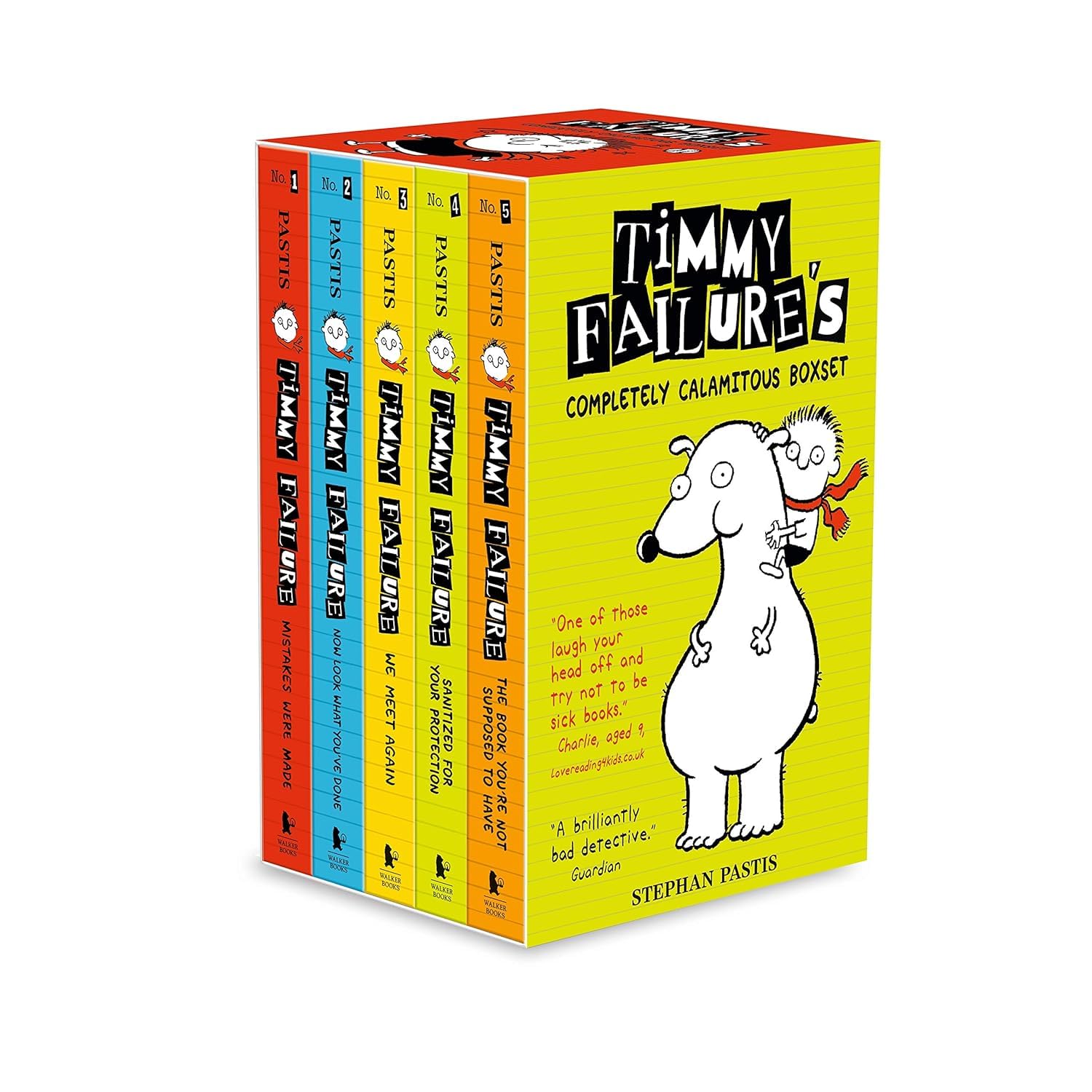 Timmy Failure's Completely Calamitous 5 Books Boxset (Mistakes Were Made, Now Look What You've Done, We Meet Again, Sanitized for Your Protection and The Book You're Not Supposed to Have)