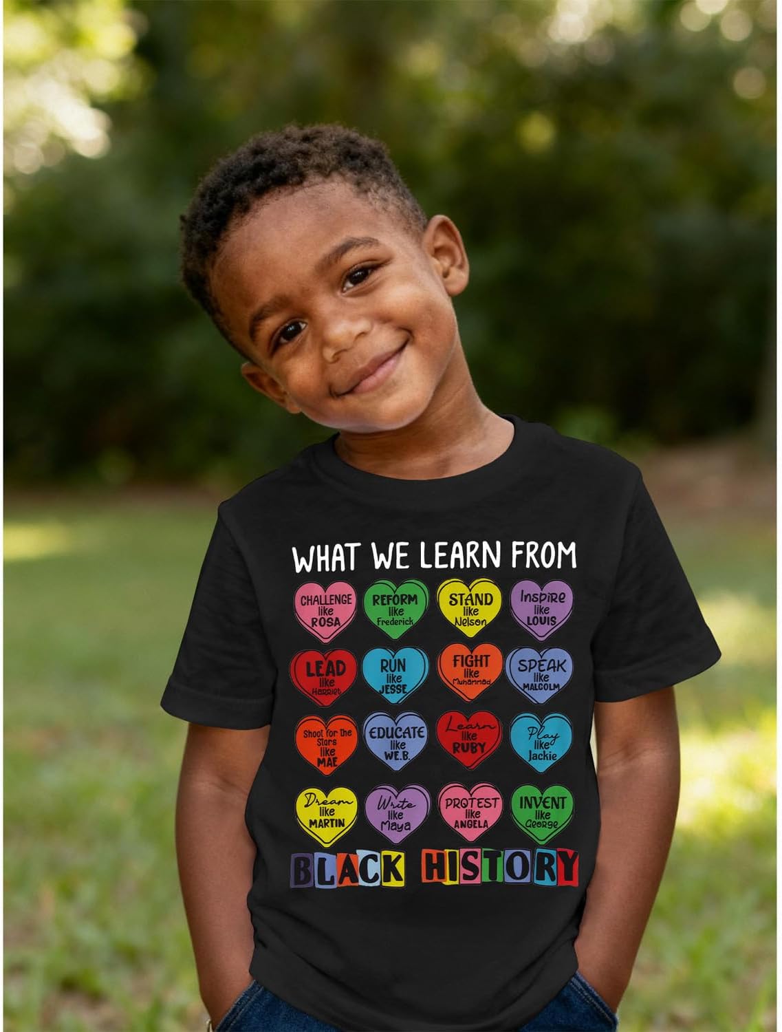 Ritatte Black History Juneteenth Shirts for Toddler Boy Girl Heart Graphic T-Shirt Inspirational Historical Figures Tee Top - Image 5