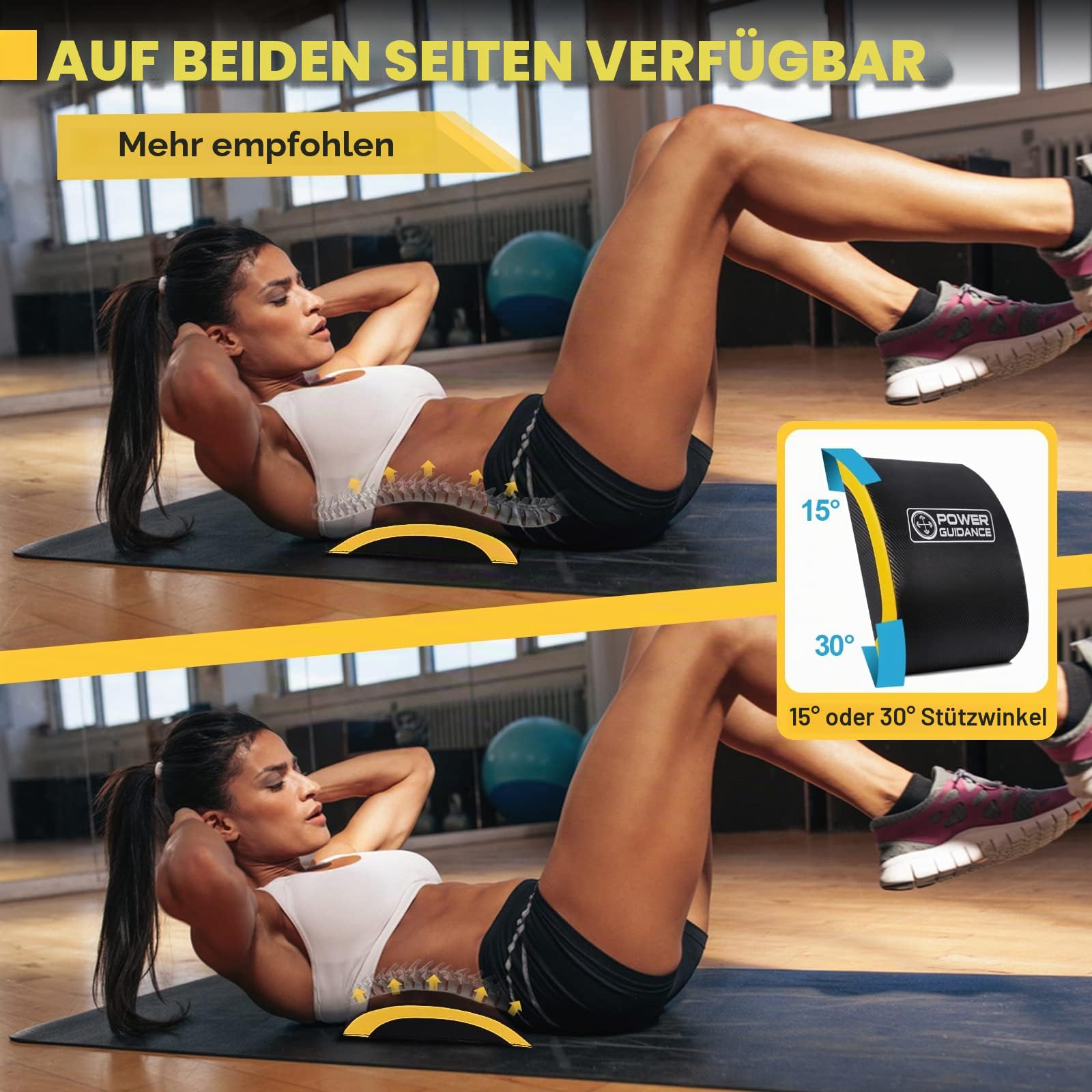 POWER GUIDANCE, Bauchmuskel-Matte，Ab Übung Matte Core Trainer，Sit-Up-Pad Bauch- und Rumpftrainer-Matte für volle Bewegungsfreiheit