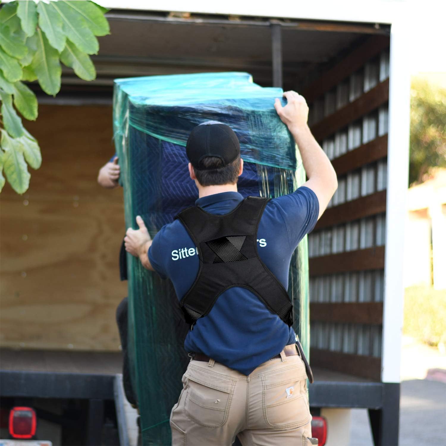 Dos arneses corporales y correas en negro, tamaño ajustable