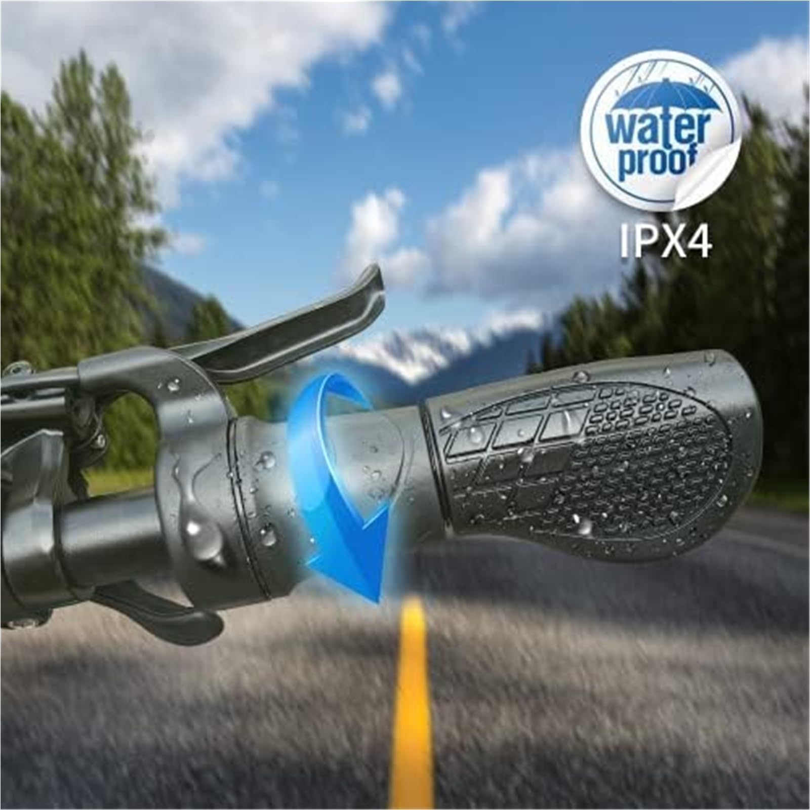 Poignée droite for vélo électrique, accélérateur demi-tour 20x, 24 V, 36 V, 48 V, 60 V, 72 V, connexion étanche for vélos électriques et scooters électriques pliables Accélérateur au pouce pou