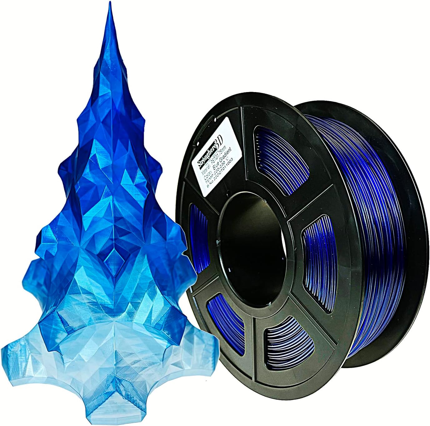PETG 3D Printer Filament 1.75mm,Gradient Multicolors,Blue,1kg(2.2lbs) Accuracy +/-0.05mm for ender3 Cr10