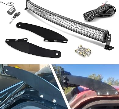 Dasen 50" Curved LED Light Bar & Upper Roof Mount Bracket Kit w/Wiring Harness Compatible with Ford Ranger 1993-2011