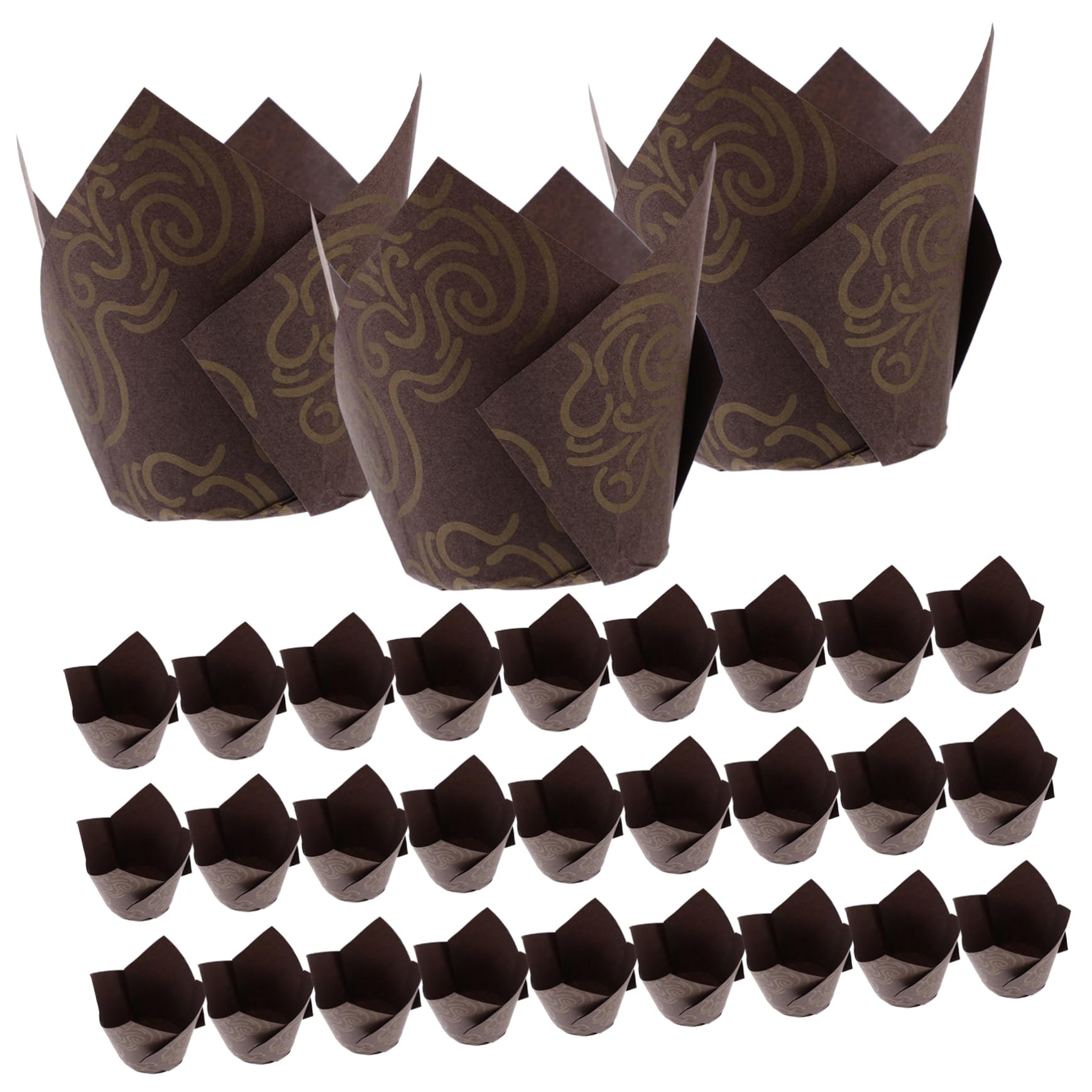 SOLUSTRE 2 Sätze Muffinförmchen Tulip Cupcake Liner Backpapier Ölbeständige Papierbecher Für Hochzeiten Partys Und Feierlichkeiten Dekorative Backzubehör Für Cupcakes Und 250 Stück * 2
