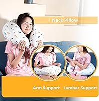 Vista 7 de BYRIVER Almohadas de embarazo en forma de C firmes para dormir, soporte para la barriga, cadera, pierna y rodilla, almohada corporal para dormir