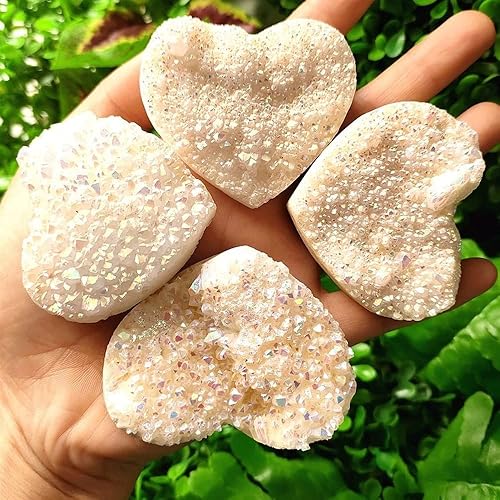 Miniatura 2 de Meditation Home - 1 unidad de 1.772-2.165 in natural en forma de corazón de cuarzo crudo en racimo de cristal curativo, piedra preciosa de ángel