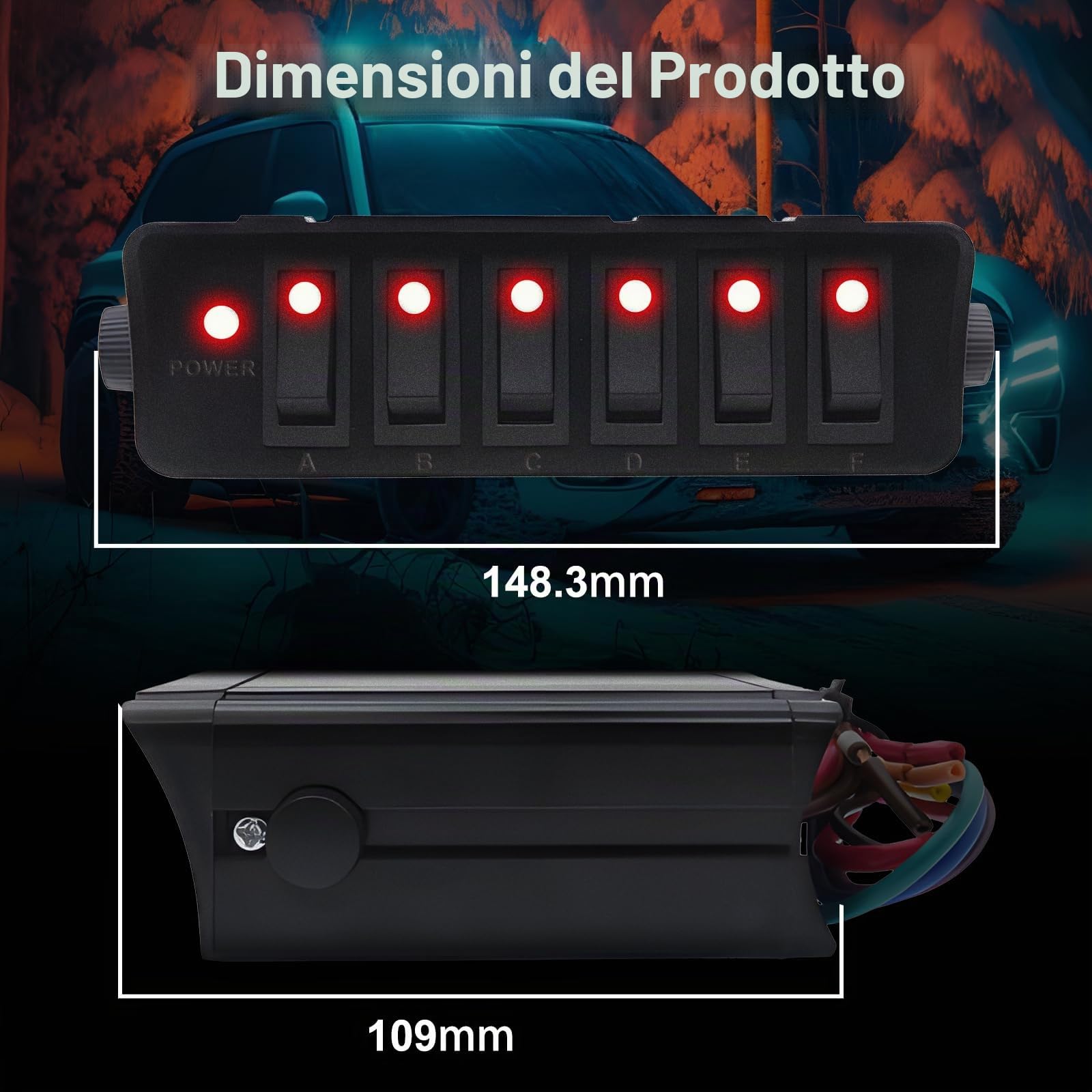 Geloo Interruttore a levetta a 6 marce, quadro elettrico SPST 12 V, interruttore on/off, 40 Amp Max per auto, barche, marine, camper, camper e camper