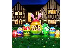 TURNMEON 12ft Outdoor Easter Blow Up Eggs | Colorful Inflatables Decoration