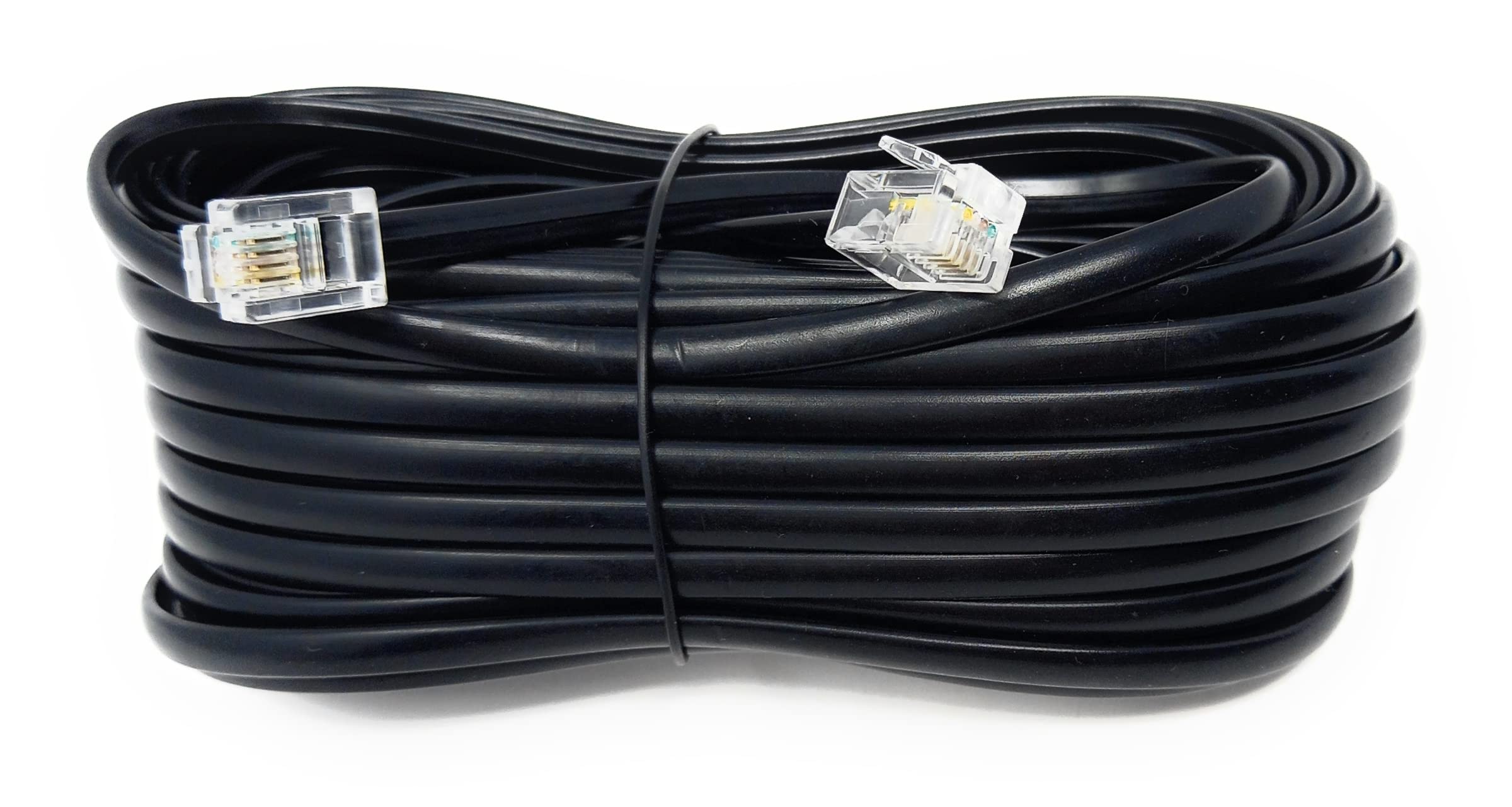 DRUT 10m RJ11 to RJ11 Telephone Landline Cable ADSL (6P4C) Flat Lead High Speed BT Internet Broadband Male to Male Router