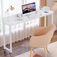 Vista 9 de Mesa para colocar sobre la cama con ruedas, tamaño Queen y matrimonial, para computadora portátil, carrito de pie para laptop, mesa de cama