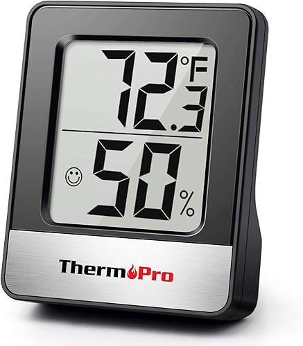 ThermoPro TP49 - Termómetro higrómetro digital para interiores, medidor de humedad, termómetro de habitación con monitor de temperatura y humedad,