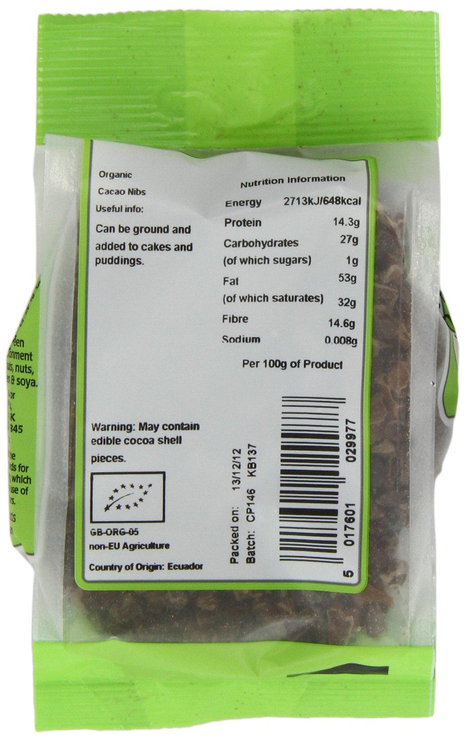 Suma Organic Cacao Nibs 100 g (Pack of 6)