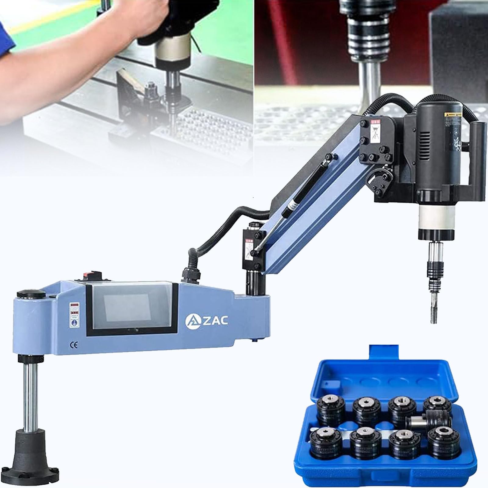 Roscadora M3-M16, Roscadora Eléctrica De 600w, Roscadora Eléctrica Multidireccional De 360°, Taladradora Y Roscadora De Brazo Flexible Universal, Radio De Trabajo De 1100 Mm