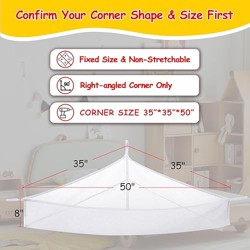 Miniatura 3 de INSFITY Hamaca de peluche esquinera de juguetes de peluche, organizador de red de almacenamiento de 35 x 50 x 8 pulgadas (blanco, paquete grande de