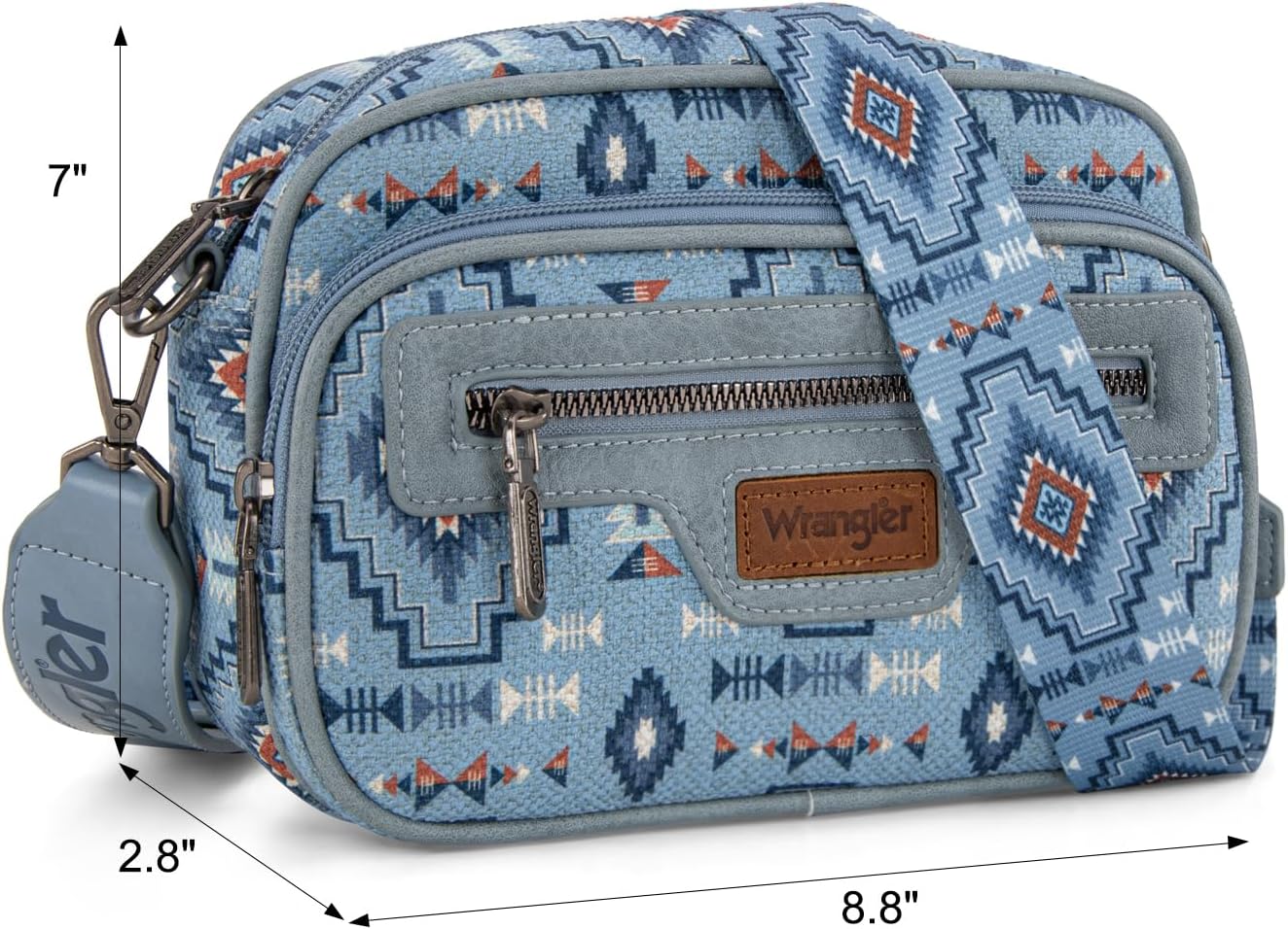 Wrangler Aztec Crossbody Bags for Women Crossbody Purse Shoulder Handbag Crossover Bag with Two Replaceable Strap - Image 5