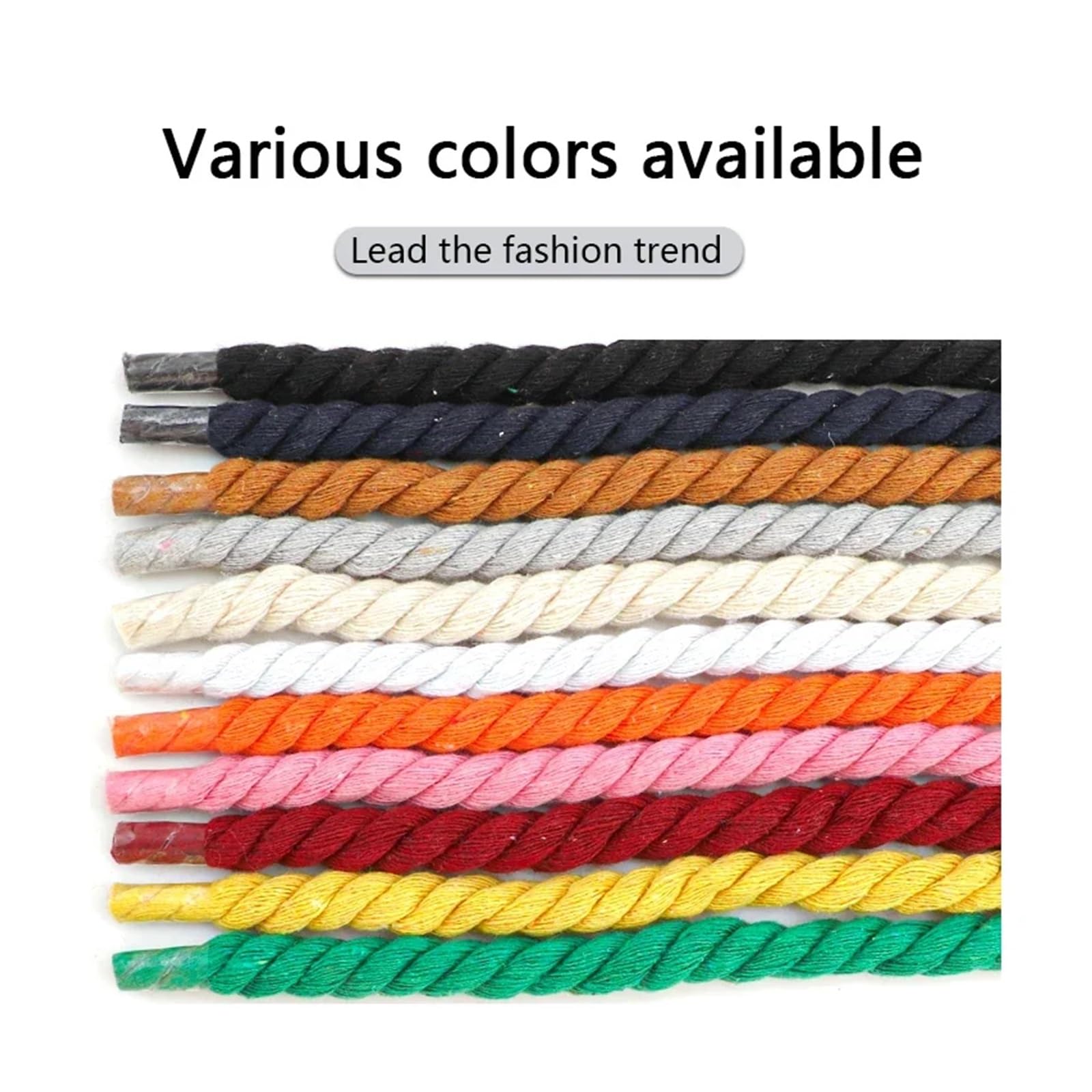 Sznurowadła, Okrągłe sznurowadła bawełniane tkane odważne do tenisówek kolorowe 1cm grubsze buty biegania(Navy Blue,100cm)