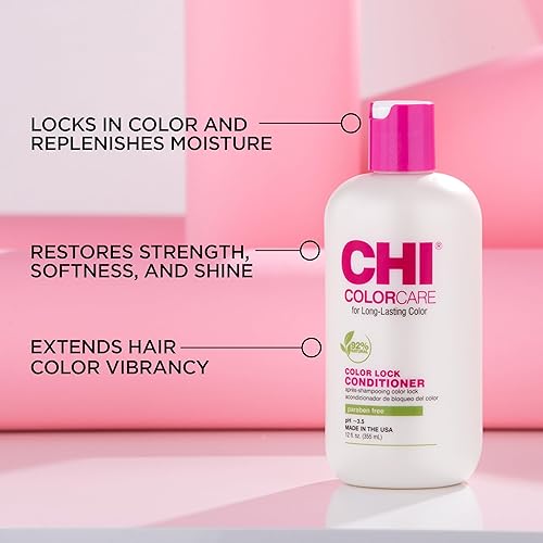 Miniatura 2 de CHI ColorCare - Acondicionador de bloqueo de color, bloquea el color y repone la humedad para cabello teñido sin sulfatos, parabenos y crueldad, 12