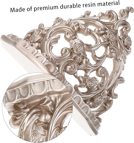 Miniatura 6 de DOITOOL Estante flotante para flores, estilo europeo tallado en la pared, estante hueco tallado, estante colgante de pared para sala de estar,