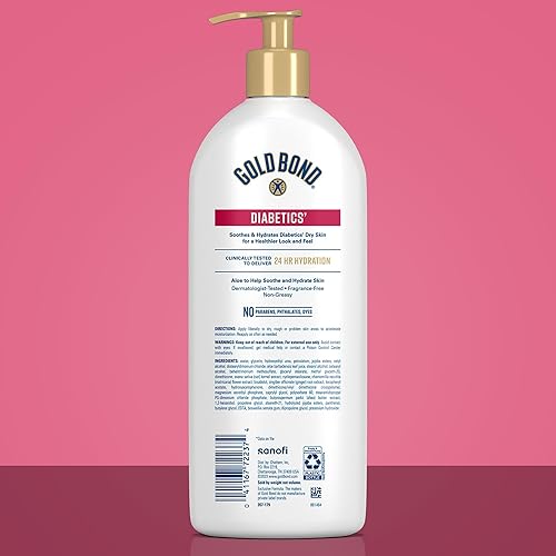 Miniatura 2 de Gold Bond Loción corporal para aliviar la piel seca para diabéticos con vitamina E y aloe para calmar e hidratar la piel seca, escamosa y áspera,