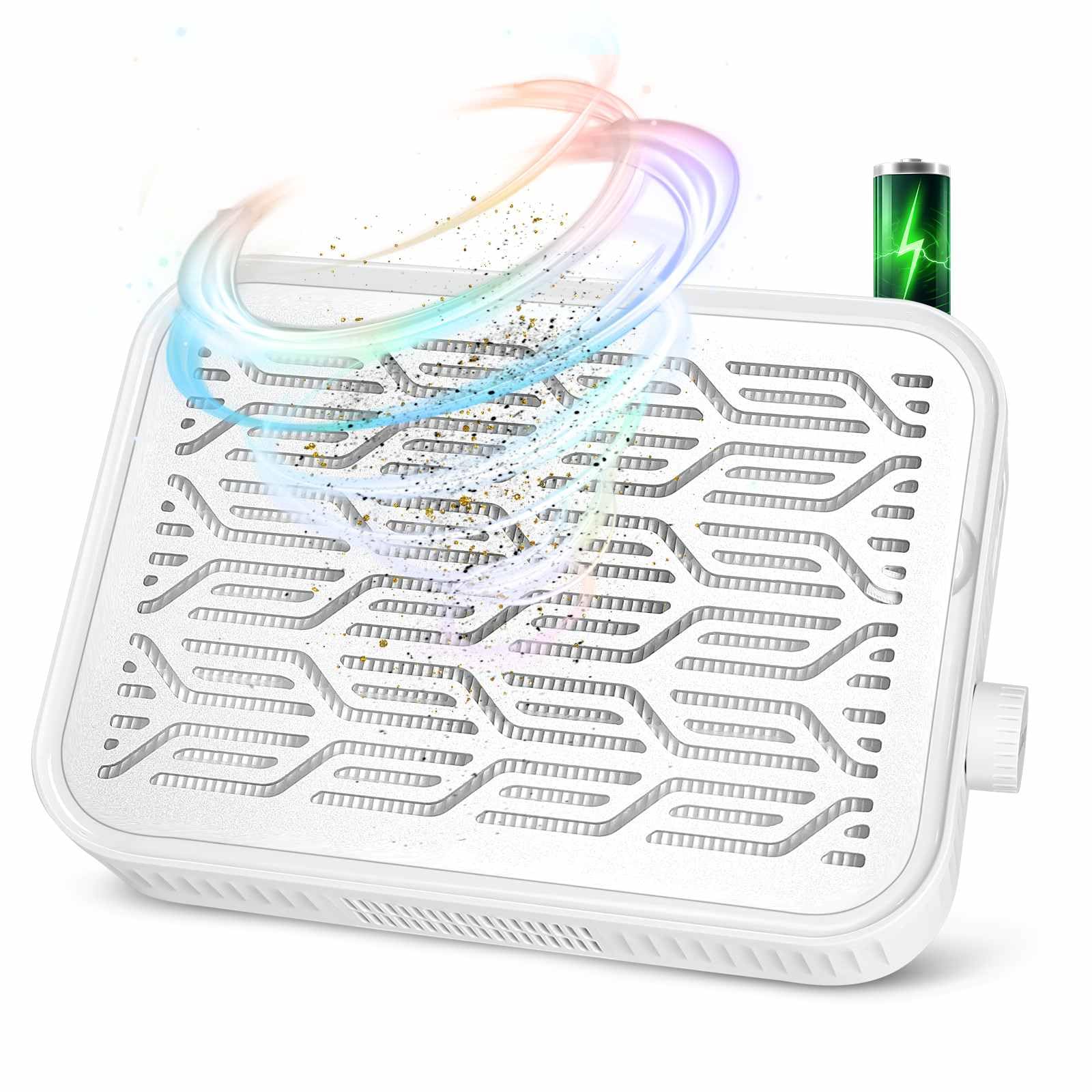 Linssy Nail Dust Collector, Rechargeable & Cordless Dust Collector for Nail Tech with Reusable HEPA Filter, Extractor Dust Suction Machine for Acrylic Nails Polishing at Nail Salon & Home Use