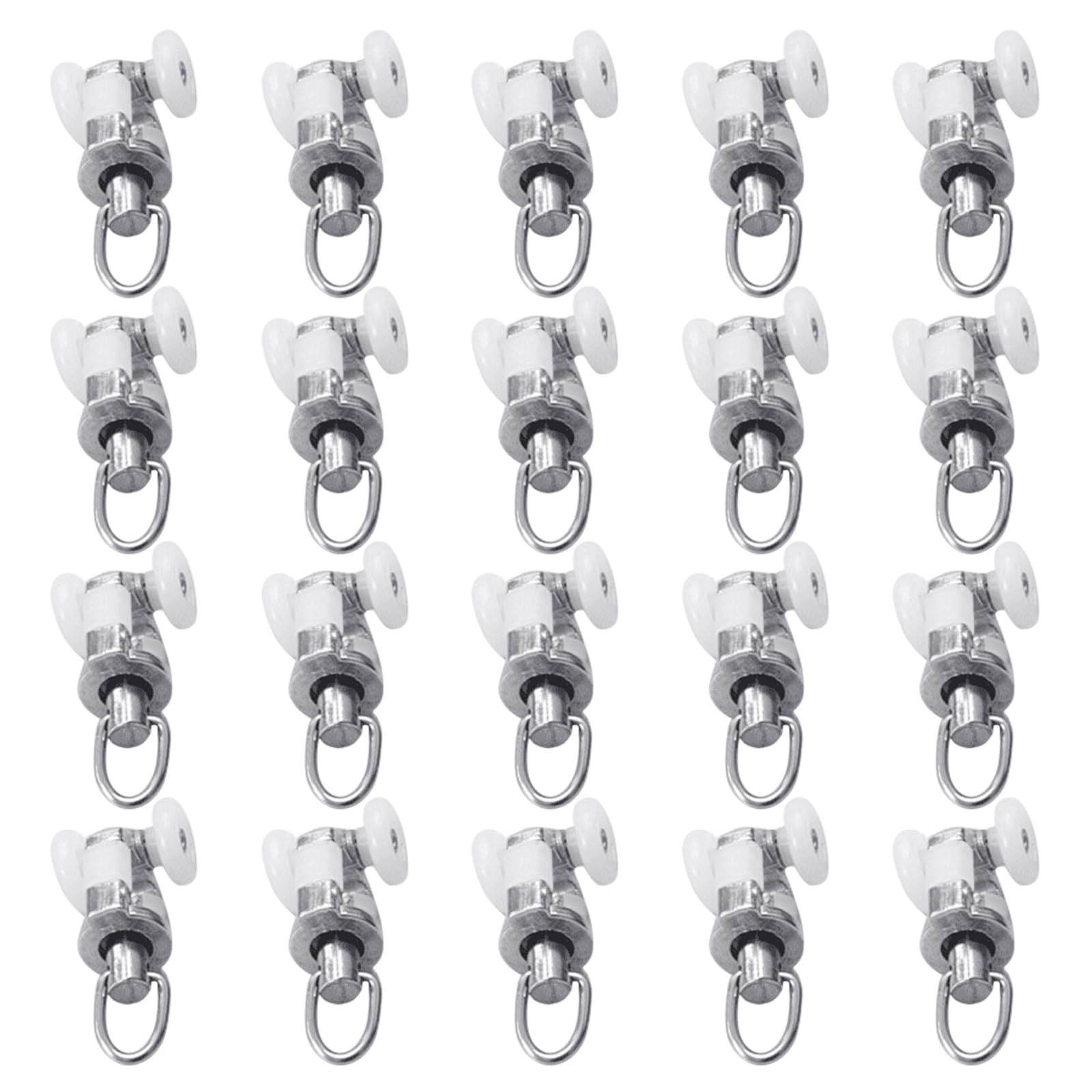 Buxuaaaa 20pcs Aluminum Curtain Rollers Ensuring Quiet and Efficient Curtain Movement Shower Tracks Noise Reduction Ceiling Mount Hooks