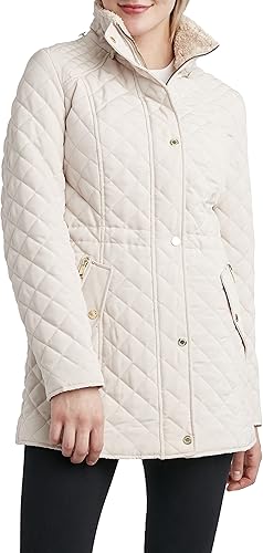 Miniatura 5 de Laundry by Shelli Segal Chaqueta de piel de oveja sintética acolchada 34 con capucha para mujer