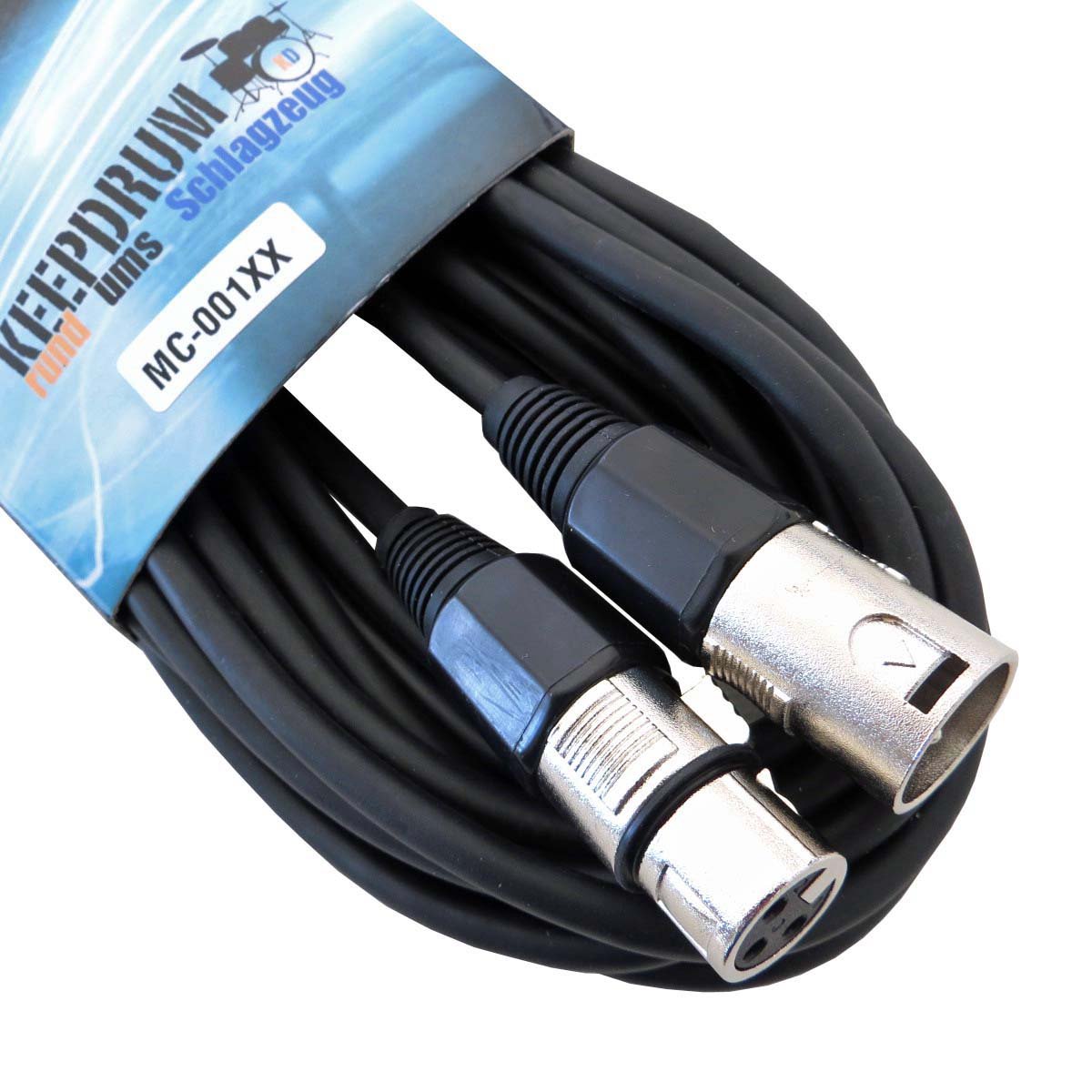 keepdrum Cable de micrófono XLR/XLR de 3 pines, 10 m, 4 unidades