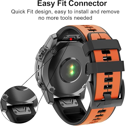 Miniatura 5 de ISABAKE Compatible con Fenix 5X Band, Fenix 7X Sport Correa de reloj de silicona para Garmin Fenix 5XFenix 5X PlusFenix 6XFenix 6X ProFenix