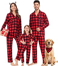 SWOMOG Matching Family Pajamas Christmas Pjs Long Sleeve Holiday Sleepwear Soft Loungewear