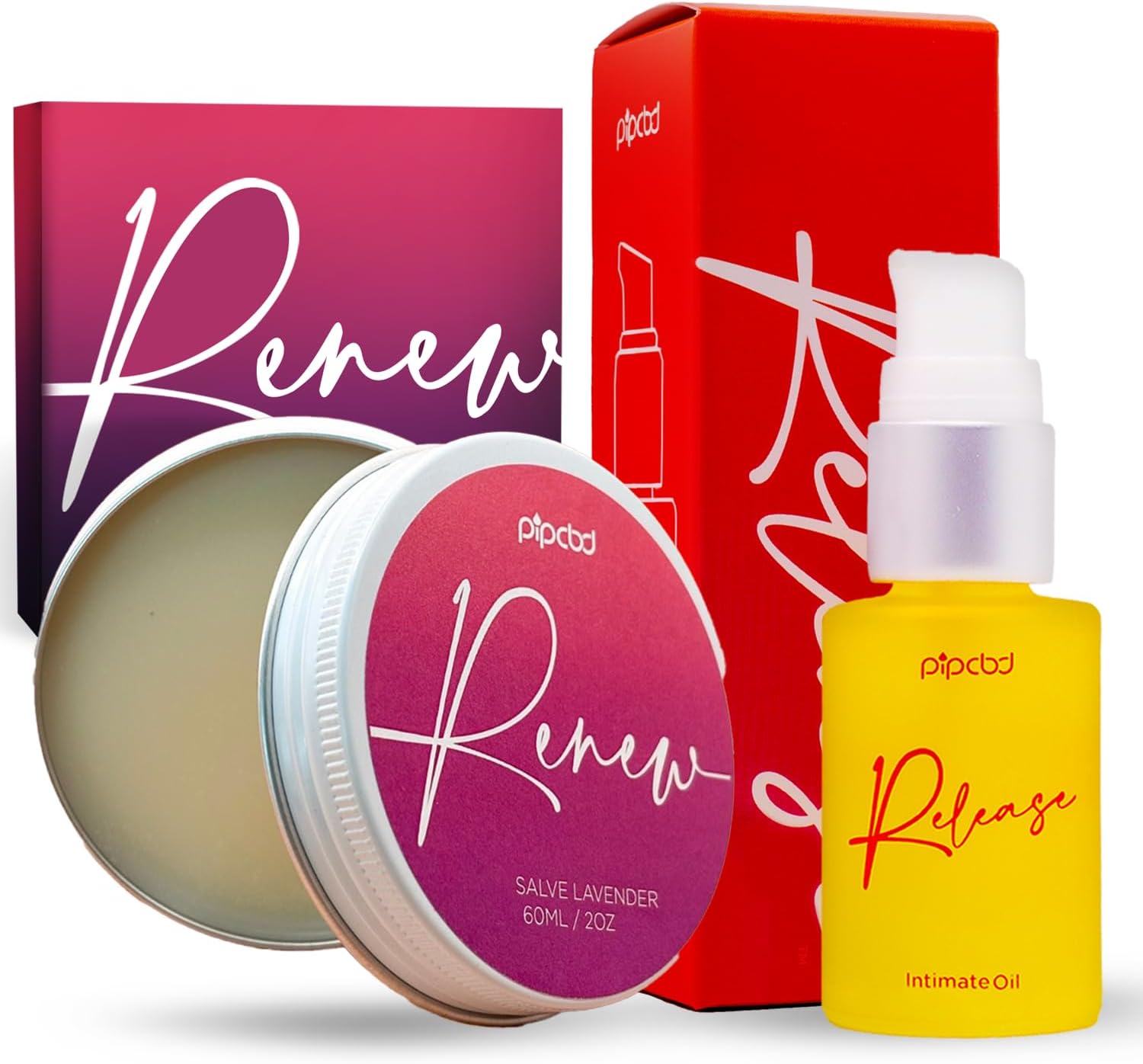 PIP Release Natural Intimate Oil for Women & Hemp Renew Salve – Moisturizing, Hydrating, and Soothing for Soft, Comfortable Skin