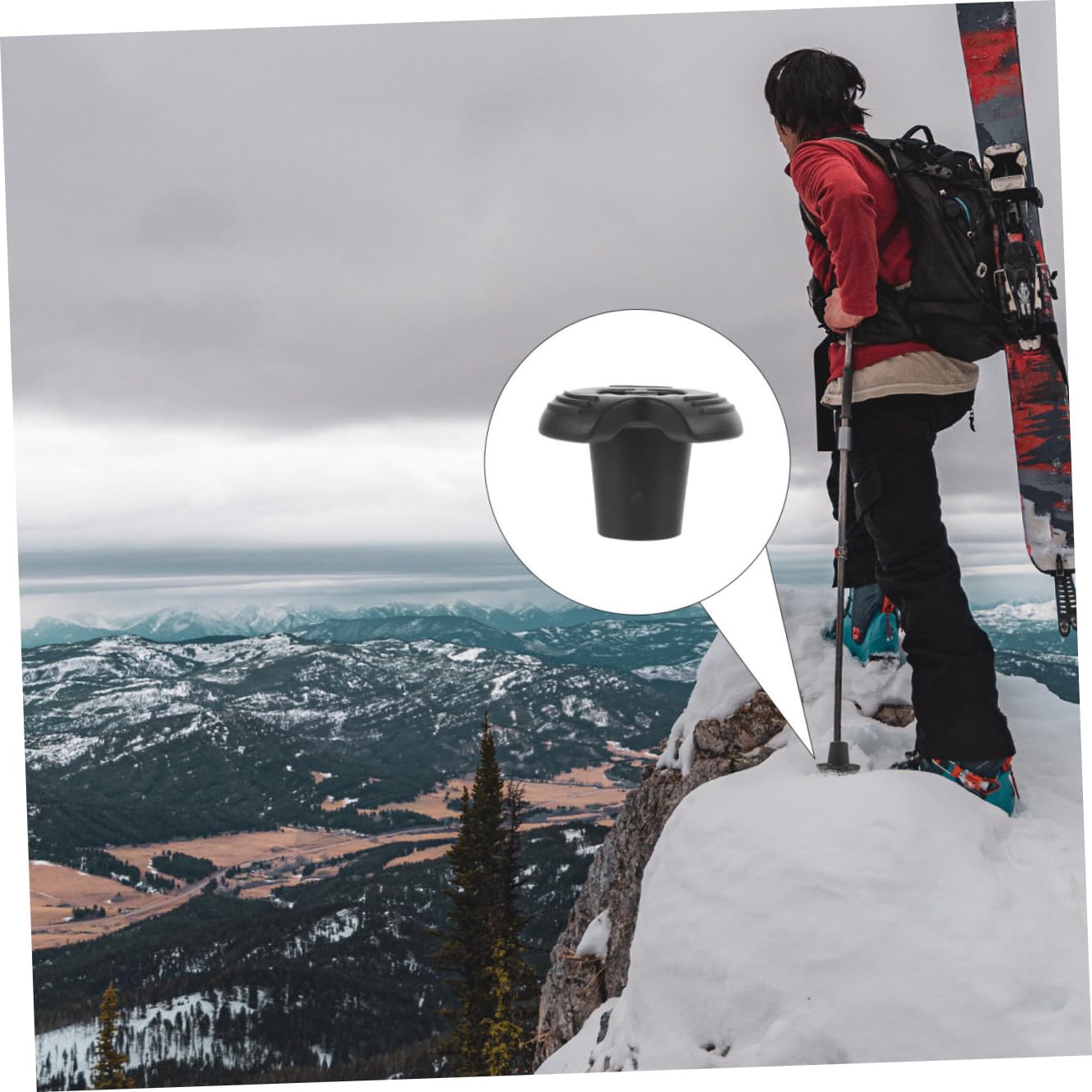 YARNOW 8 Punte di Gomma Antiscivolo per Bastoncini da Trekking 19Mm Accessori Resistenti All’Abrasione Design Ammortizzante Compatibili Stampelle e Bastoni da Passeggio per